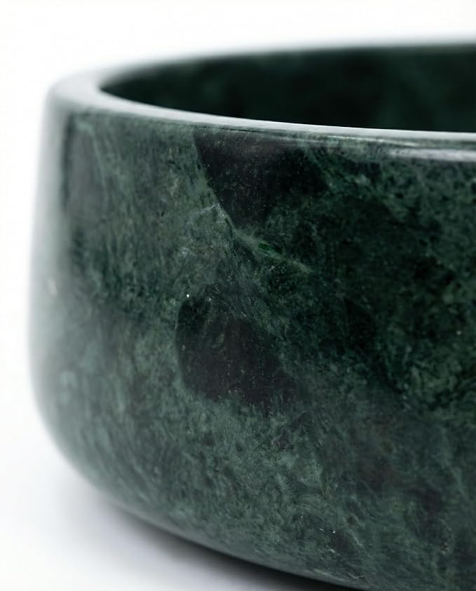 OOBOOB Natural Marble Dog Bowls, 9x9x2.5 Inch Heavy Duty Non-Slip Dog Food Bowl, Minimalist Premium Pet Bowl with Unique Veining for Dogs & Cats