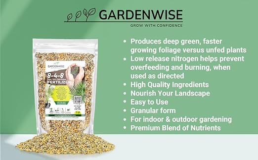 Gardenwise 8-4-8 Professional Palm Tree Fertilizer Plant Food; for Indoor Potted Plants and Outdoor Landscape Palm Trees; Quick-Release Nitrogen Fertilizer and Continuous Feeding (2 QUARTS)