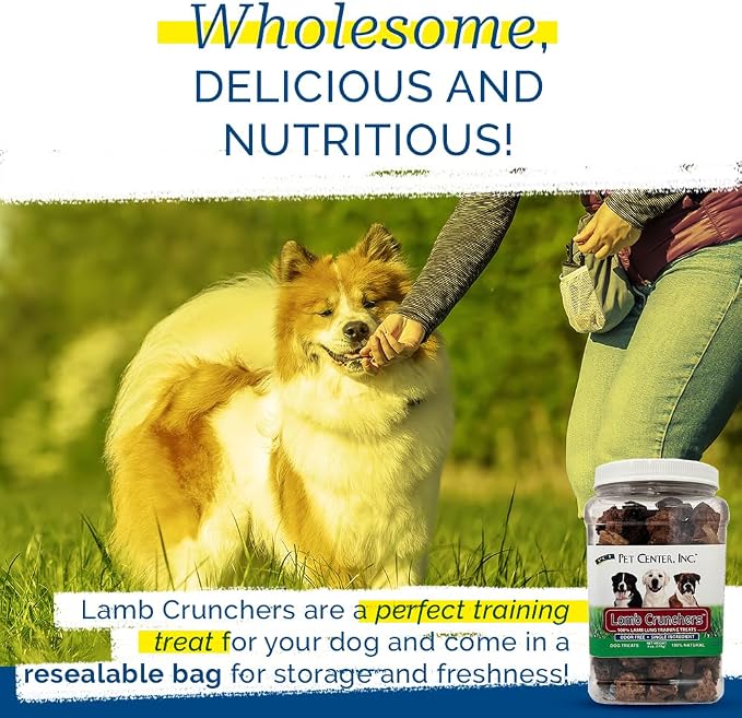 PCI Pet Center, Inc Lamb Crunchers - Lamb Lung Dog Training Treats - Premium Quality, 100% Natural, Single Ingredient - Dog & Puppy Treats - 7 oz Bag (Pack of 2)