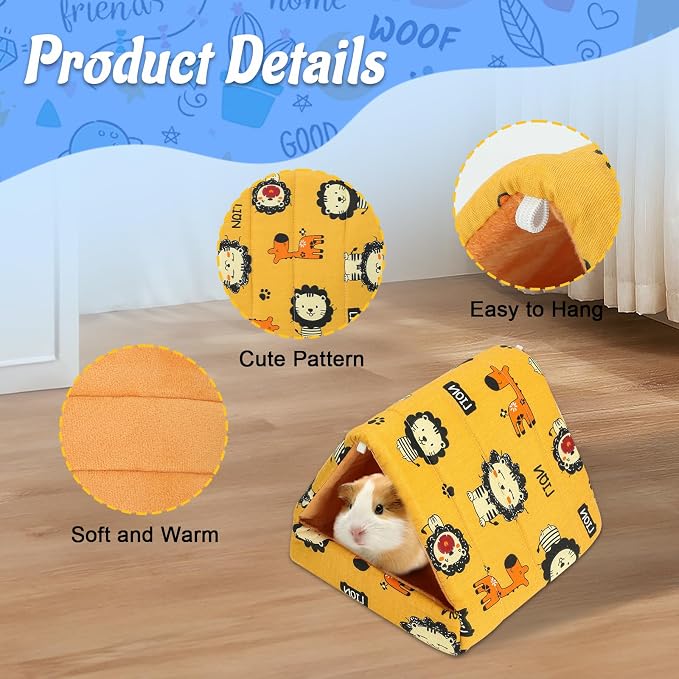YUEPET 2 Pack Guinea Pig Bed - Washable Guinea Pig Hideout and House Small Animal Hideout Cage Accessories for Guinea Pigs Chinchillas Dwarf Rabbits Hamsters Hedgehogs