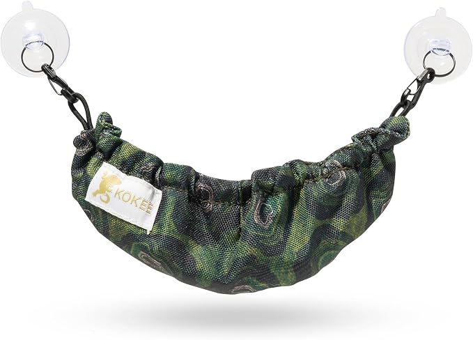 Gecko Accessories for Crested Gecko Tank Accessories and Reptile Hammock Used for Gecko Hide (100% Polyester, 7.5 inches x 2 inches, one Hammock and Suction Cups) (Tree Ring)