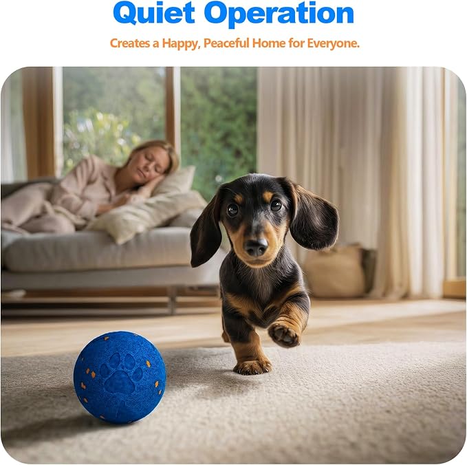 Interactive Dog Toys, Smart Dog Ball - 3.2 Inch, Automatic Moving Bouncing, E-TPU Material, Chew-Proof, Rechargeable, IPX7 Waterproof for Medium Large Dogs - Indoor & Outdoor