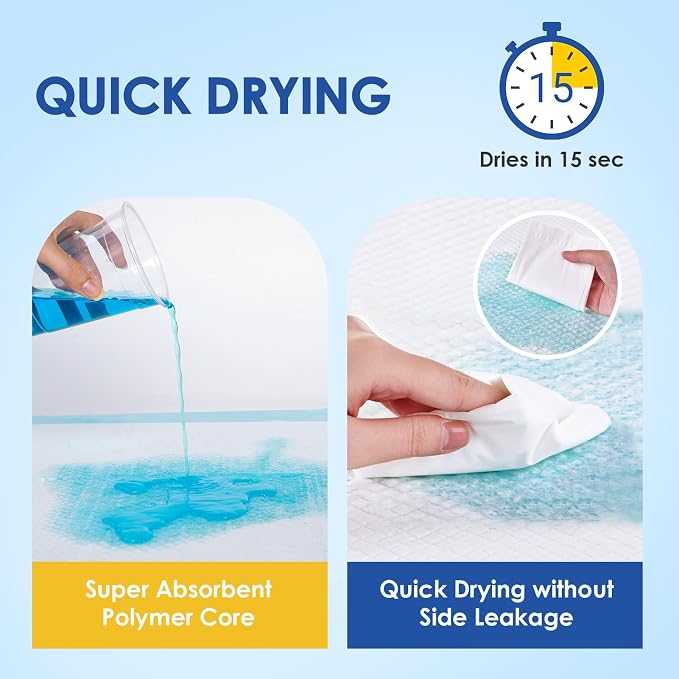 JollyMate Dog Pee Pads Extra Large 36"x36", 50 Pack 3X-Large Super Absorbent Pet Training Pads with Adhesive Tabs, 6 Layers Thick Leak-Proof Potty Pads for Dogs and Puppies