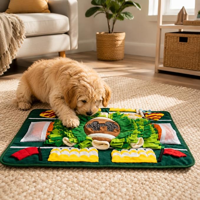 Dog Snuffle Mat for Small & Medium Dogs, Interactive Puzzle Toy for Mental Stimulation, Non-Slip Slow Feeder Foraging Mat for Indoor Feeding Training