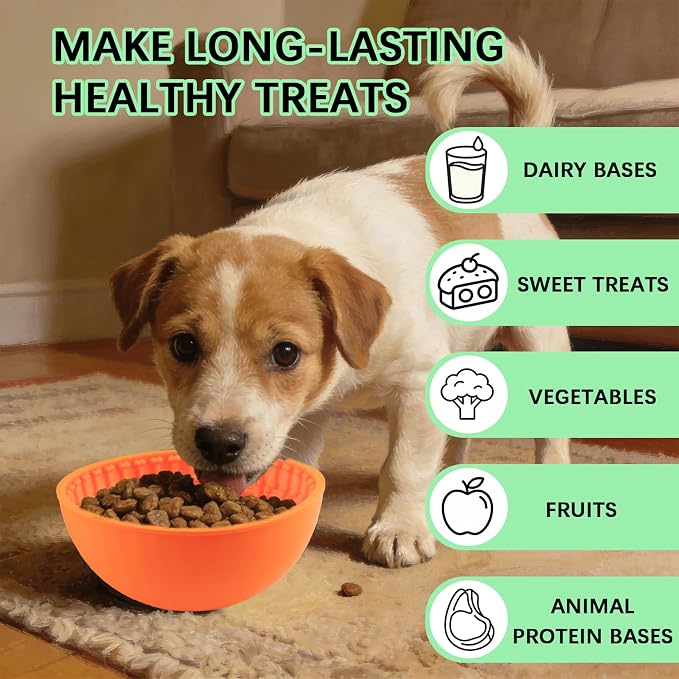 4 Pcs Dog Lick Bowl Wobble Silicone Dog Slow Feeder Bowl Lick Mat Interactive Toy Enrichment Feeder for Cat Pet Oral Health for Boredom Anxiety Relief, Calming, 4 Colors