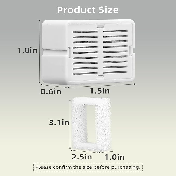 16 Pack Ceramic Cat Fountain Filter Replacement, Triple Cupcake Cat Fountain Filters, 16 Pet Fountain Carbon Filters and 4 Foam Filters for Ceramic/Cupcake Cat Water Fountain （16 Filters）