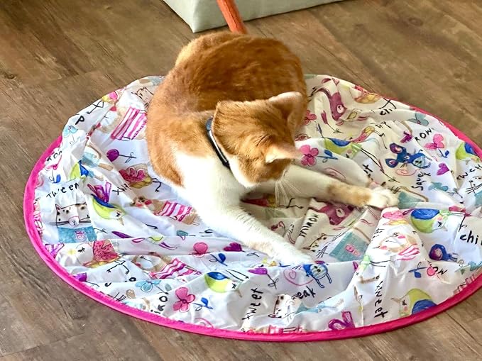 Interactive Mouse-Catching Cat Toy with Motion Sensor | Rechargeable Ball with Beep & LED Lights | Engaging Game for Indoor Cats, Reduces Boredom & Encourages Play (Pink Single Layer)