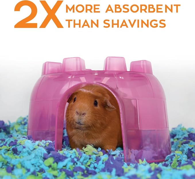 Carefresh 99% Dust-Free Sea Glass Natural Paper Small Pet Bedding, with Superior 10 Day Odor Control & Absorption, for Guinea Pigs, Hamsters, Rabbits, & Rats, 50 L