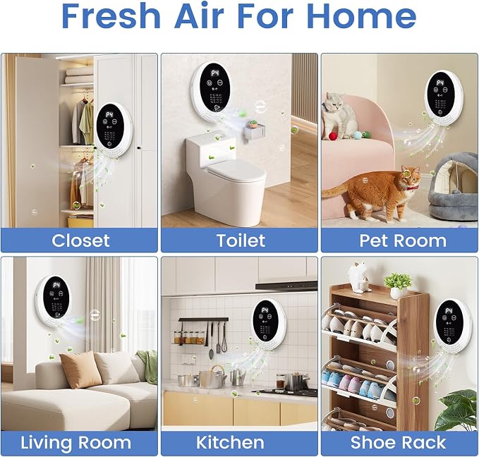 Limpin Air Purifier for Cat Litter Box, Pet Odor Control Air Cleaner & Cat Litter Deodorizer for Pet Room, Mini Air Freshener for Bathroom, Bedroom, Kitchen, Closet & Small Spaces(1)