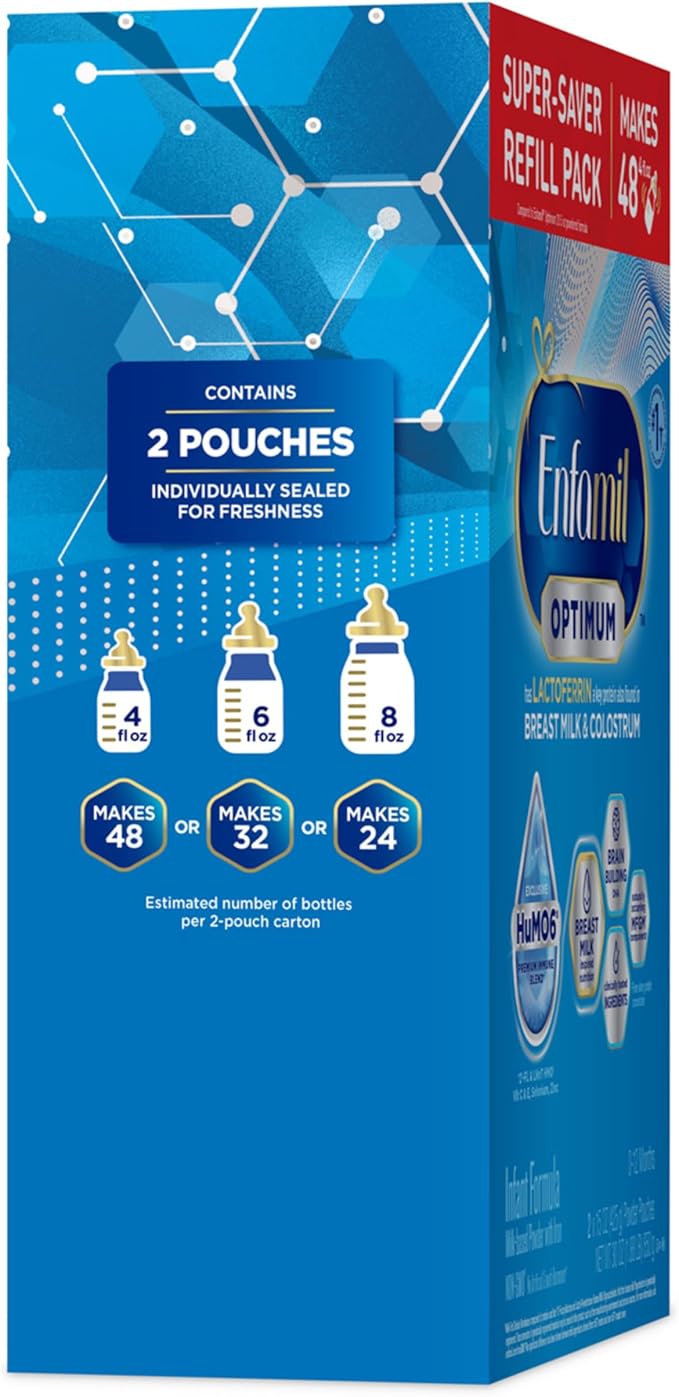 Enfamil Optimum (Enspire), Our Closest Formula to Breast Milk, Immune-Supporting Lactoferrin and Brain-Supporting DHA Baby Formula, 30 Oz Refill