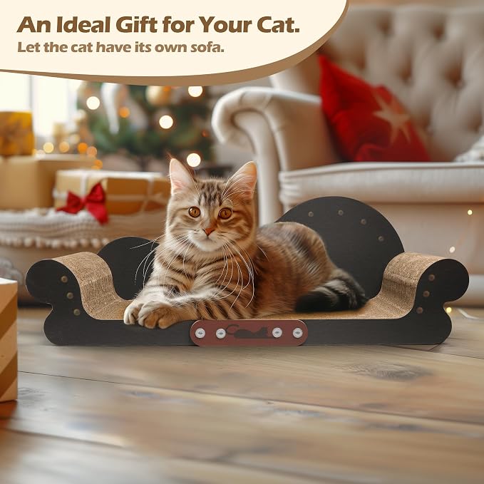 ComSaf Cat Scratcher Carboard for Indoor Cats, Cat Scratcher Lounge to Protect Furniture，Wide Cat Scratching Pad Modern Corrugate Cardboard