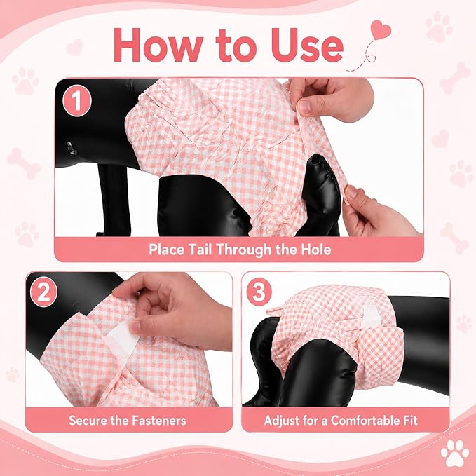 Disposable Female Dog Diapers for Waist 16–21 in, Leakproof, Super Absorbent, Soft Breathable Lining, for Dogs in Heat or Incontinence, 10 Count, L