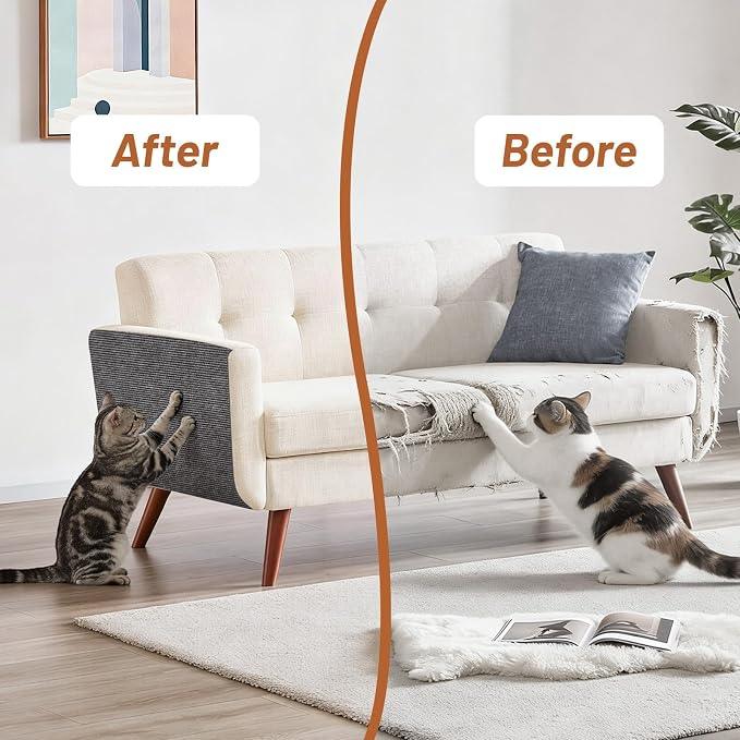 Couch Protector from Cat Claws 78.7" x 15.8" Trimmable DIY Self-Adhesive Cat Scratch Mat for Furniture Couch or Wall Protector, Covering Cat Scratching Post Indoor