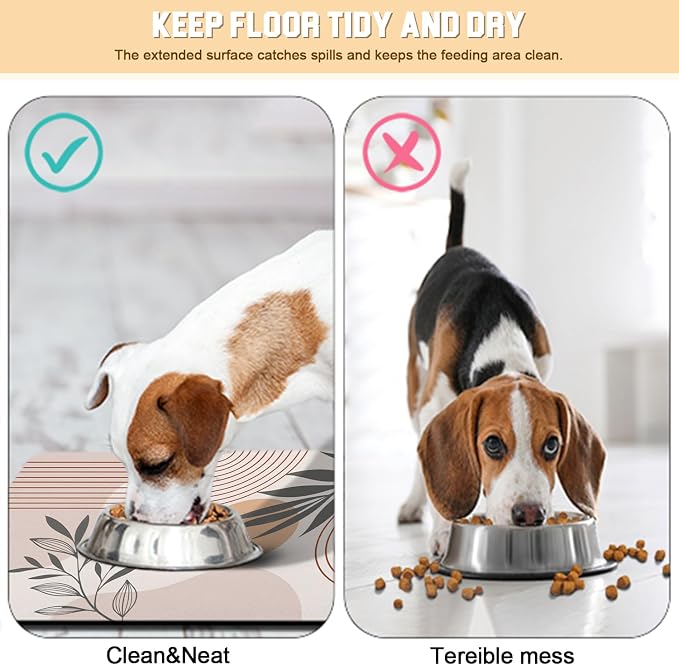 Dog Food Mat for Floors Waterproof Quick Dry Pet Placemat Cat Feeding Bowls Mats for Food and Water, Eco-Friendly Dog Accessories Diatomite Pets Supplies 12" X 20"