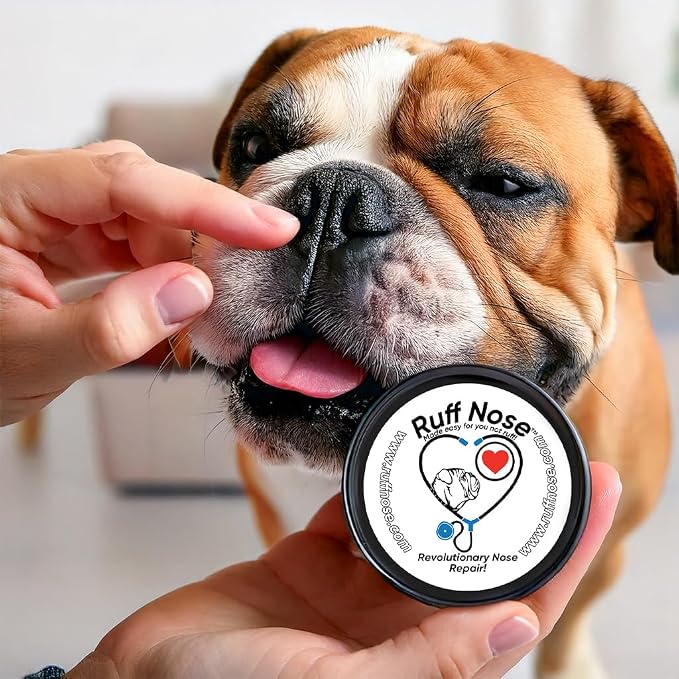 Natural Dog Nose & Paw Balm - RuffNose Gentle Moisturizer for Dry, Cracked Paws and Noses - Helps Keep Skin Soft and Conditioned - Made with Natural Ingredients (1 oz)
