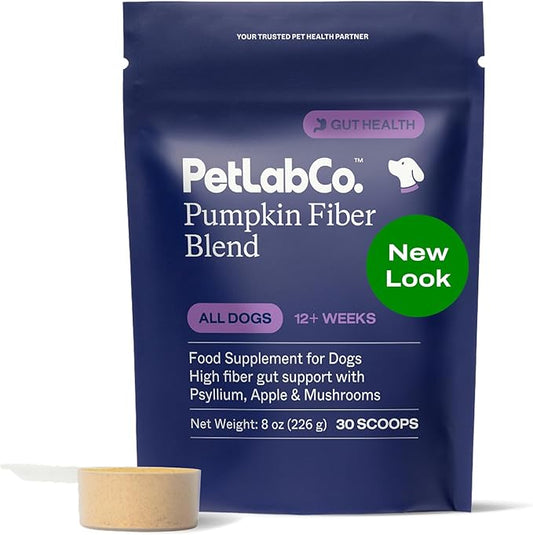 PetLab Co. Pumpkin Fiber for Dogs – Dog Probiotics Powder – High Fiber Supplement with Apple, Psyllium & Mushrooms – Supports Digestion, Gut Health & Regular Bowel Movements – 30 Scoops