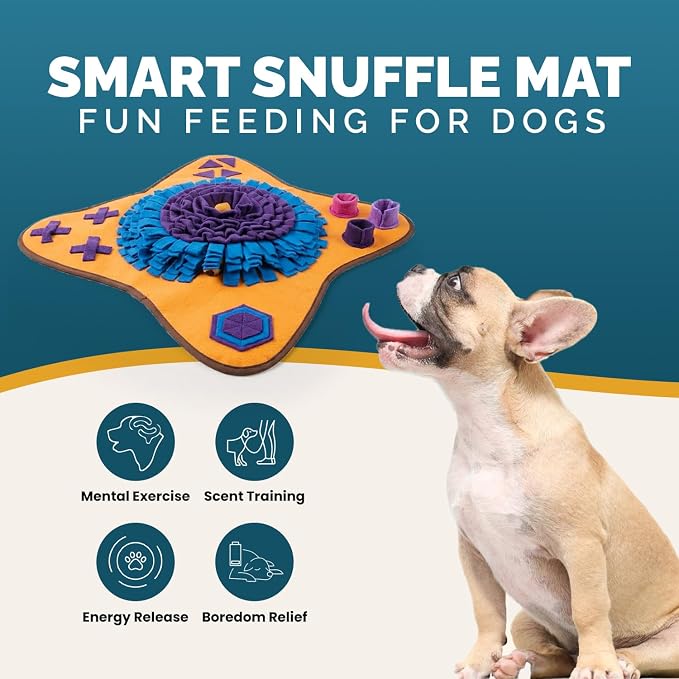 PET ARENA Snuffle Mat for Dogs - Adjustable Interactive Puzzle Toy (Orange, Purple, Blue, Pink)