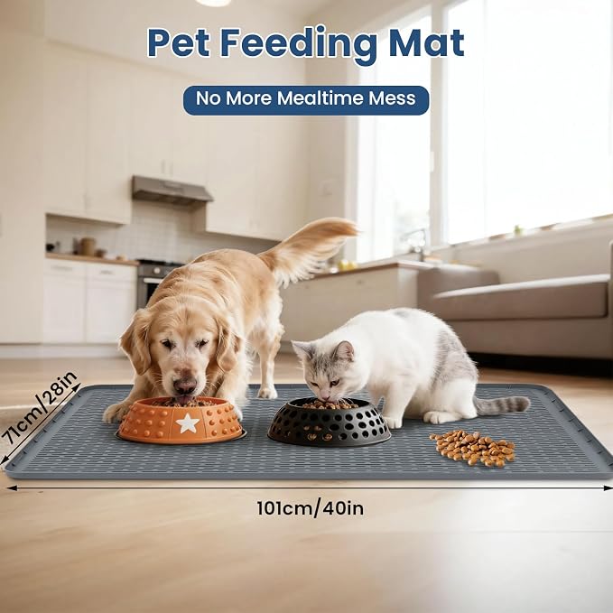 Large Pee Pads for Dogs 40" x 28" Non-Slip Silicone Pet Mat Washable Reusable for Floor Protector Potty Training Under Dog Crate Cat Litter Box