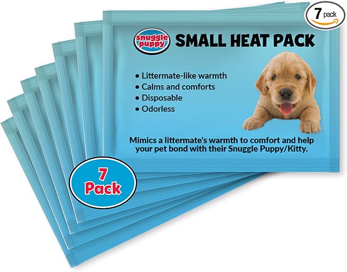 Snuggle Puppy Replacement Heat Packs for Junior (7 Count) - Disposable Pet Comfort Warmers for Puppy Anxiety Relief - Odorless, Non-Toxic, All Natural - Fits Smaller Junior Size