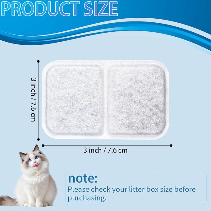 20 Pack Cat Litter Box Filters for Catit Airsift Jumbo/Regular/Smartsift Litter,Pet Air Filter Purifier