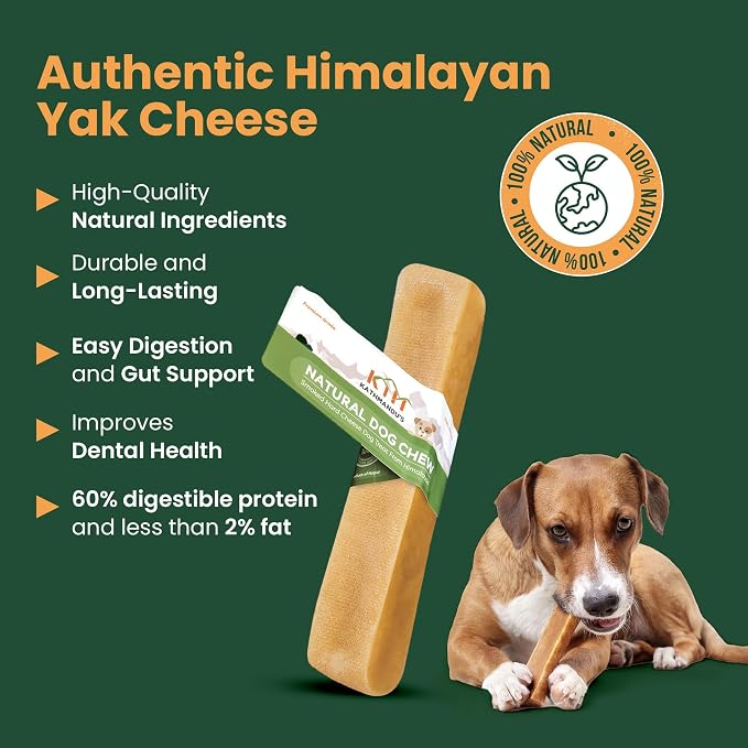KATHMANDU'S Authentic Yak Cheese Himalayan Dog Chews - All Natural and Protein-Rich Nutrition Dog Treats, Long Lasting Chews for Aggressive Chewers, Odor Free Yak Chew | Small/Medium (Pack of 2)