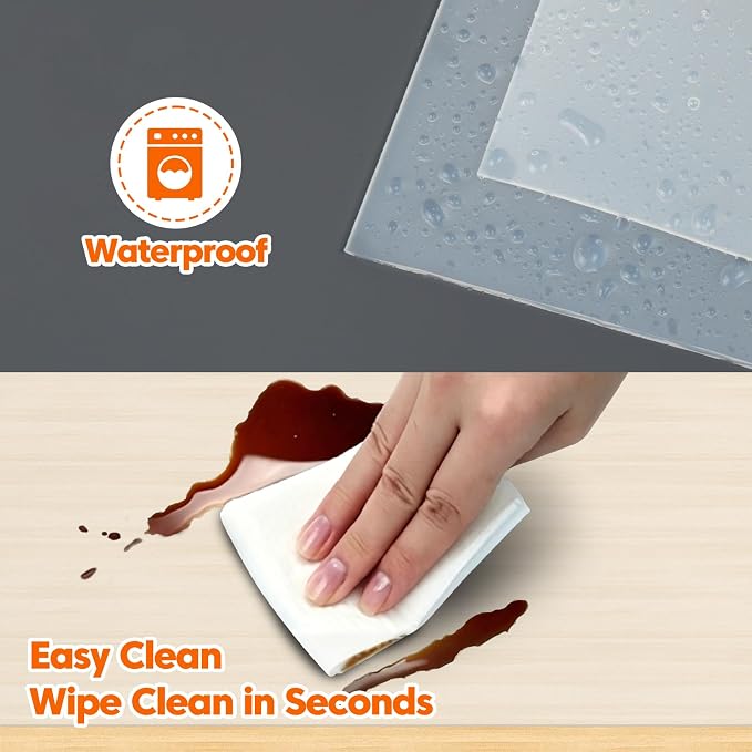 Silicone Mats for Kitchen Counter, 120″ x 16″ Extra Long Countertop Mat, Kitchen Island Protector, Heat Resistant Countertop Protector for Air Fryer, Coffee Maker & Food Prep, Translucent
