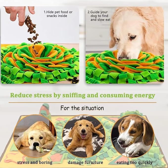 Large Snuffle Mat for Dogs，31''x19'',Interactive Puzzle Dog Sniff Mat,Slow Feeder Dog Puzzle Toys for Training & Mental Stimulation,Easy to Clean,Durable Digging Toys for Small Medium & Large Dogs