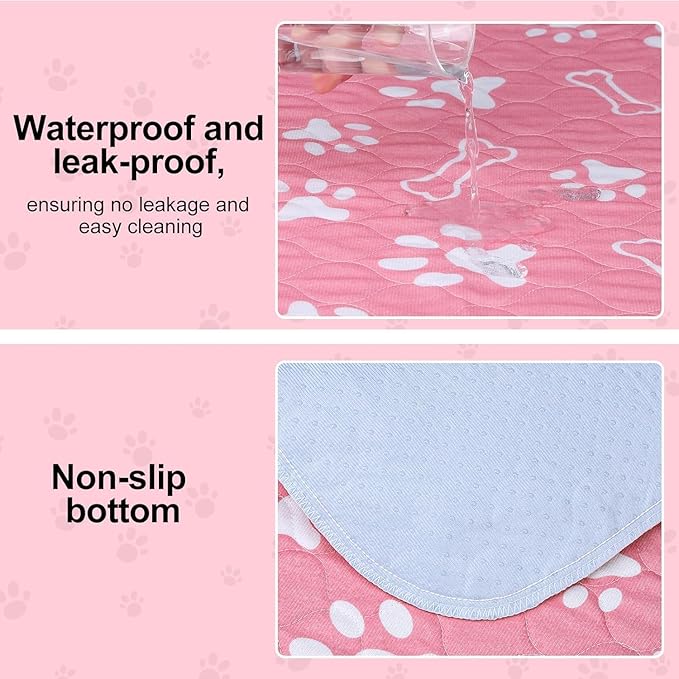 BEAUTYZOO 2 Pack Washable Pee Pads for Dogs, Reusable Puppy Pads for Potty Training, Waterproof Super Absorbent Whelping Pads Mats Non Slip Against Urine for Small Medium Dogs Cats, 36" x 36"