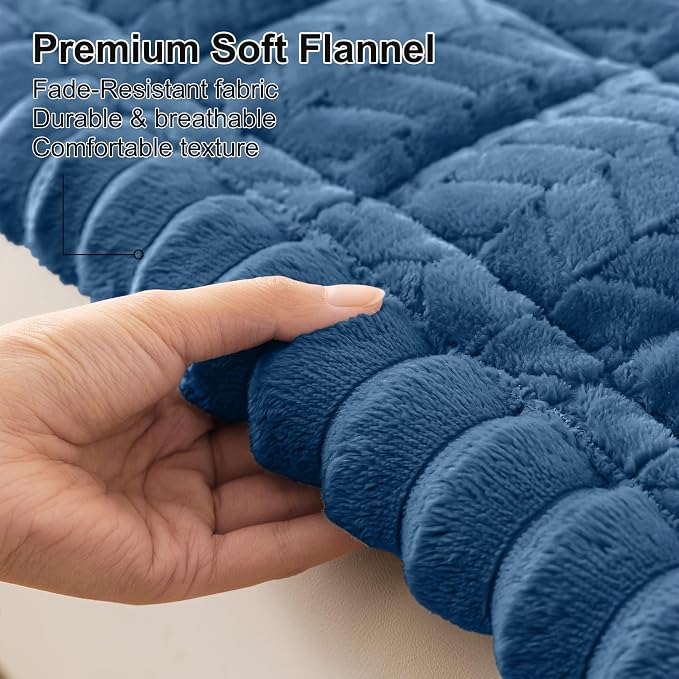 Smiry Couch Cover for Dogs, Non Slip Fuzzy Pet Sofa Covers Washable for 3 Cushion Couch, Soft Thick Furniture Protector for Cats Dogs, Against Fur, Dirt, Scratch Resistant (Navy Blue, 27.6" x 82.7")