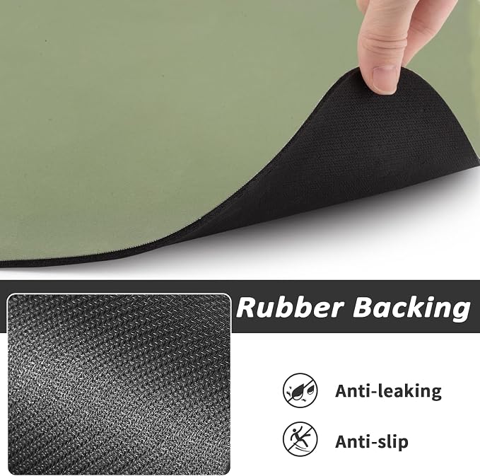 HotLive Dog Food Mat - Absorbent Cat Mat for Food and Water, No Stains Pet Feeding Bowl Mat, Easy to Clean Pet Placemats, Quick Dry Dog Water Dispenser Mat for Messy Drinkers | Green 12"x 19"