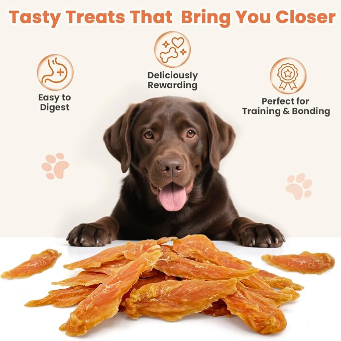 Chicken Jerky for Dogs 2 Pound – Real Chicken Breast, High Protein, Natural Dog Treats, Training Rewards, Easy to Chew