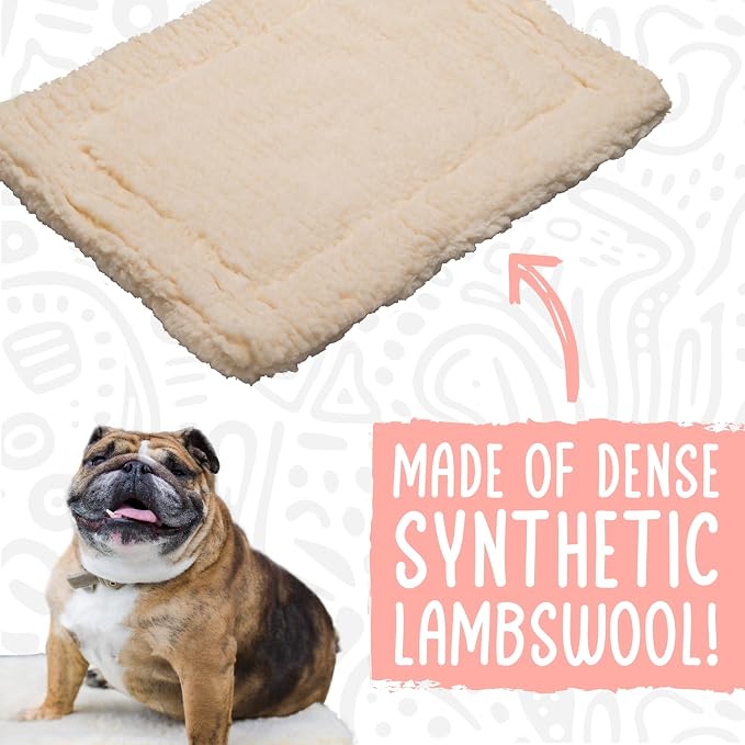 HuggleHounds Mat Cat & Dog Bed - Crate Pads for Dog Cages, Machine Washable Kennel Bed for Sleeping, Small & Medium Size Breeds - Medium, 23" x 36"