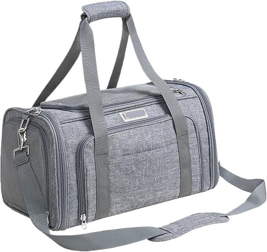 Large Space Comfortable Travel Foldable Hook Pet Bag Portable Puppy Cat Backpack(Black,L)