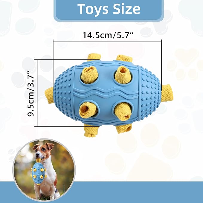Dog Snuffle Ball-Interactive Dog Chew Toy with Natural Rubber Soccer Design, Dog Puzzle Toy that Promotes Cognitive Development, Slow-Feed Dog Treat Dispenser for Luxury Pet Toys