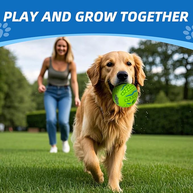 Spiky Interactive Dog Toys Ball, Wave, XL, 5.51 in (14 cm) | Shaking with Gibbering Sound, For Training, Teeth Cleaning, Herding