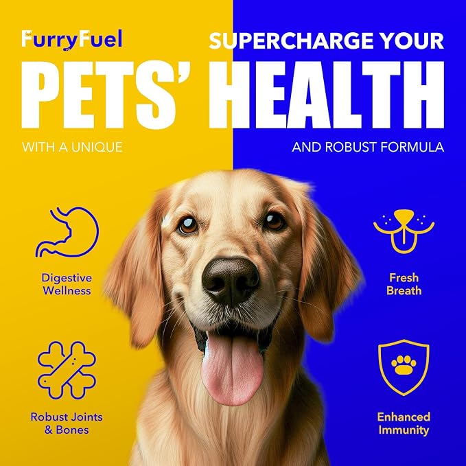 Health Supplements Powder for Dogs - 5-in-1 Formula - for Digestive Gut Health Care, Joint Support, Breath, and Enhanced Immunity Made from Probiotics and Prebiotics | Pet Vitamins 30 Count