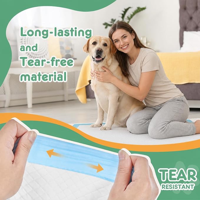 DUMOS 100 Count Puppy Pads for Dogs, 22" x 22" Potty Puppy Training Pad, 6-Layer Dog Cat Pee Pads, Super Absorbency Disposable Pet Leakproof Quick Drying Pad