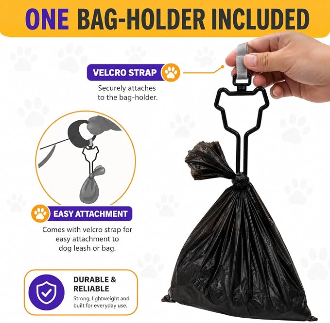 Dog Poop Biodegradable Black Bags with Dispenser (700 Bags) Eco-friendly doggy poop bags Pickup Bag 35 Refill Rolls Eco Dog Waste Bags Cat Litter Clamps & Poop Bags (35 Rolls, Uscented)