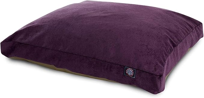 Majestic Pet Villa Rectangle Dog Bed Washable – Non Slip Comfy Pet Bed – Crate Bed with Removable Washable Cover – Kennel Bed for Sleeping, Polyester Fiber, Small, Aubergine