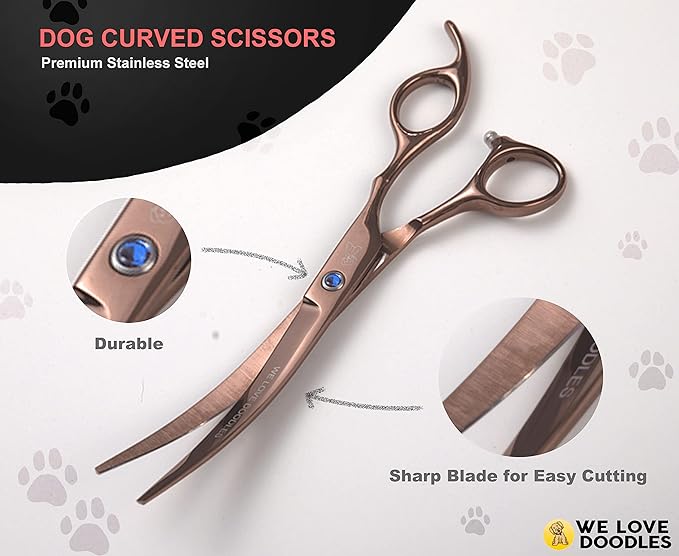 We Love Doodles Pin Brush for Dogs & Dog Grooming Scissors Kit