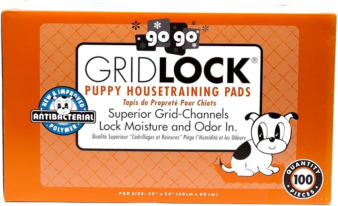 GridLock Housebreaking 24" x 24" Pet Training Wee Wee Pads (100 Pack)