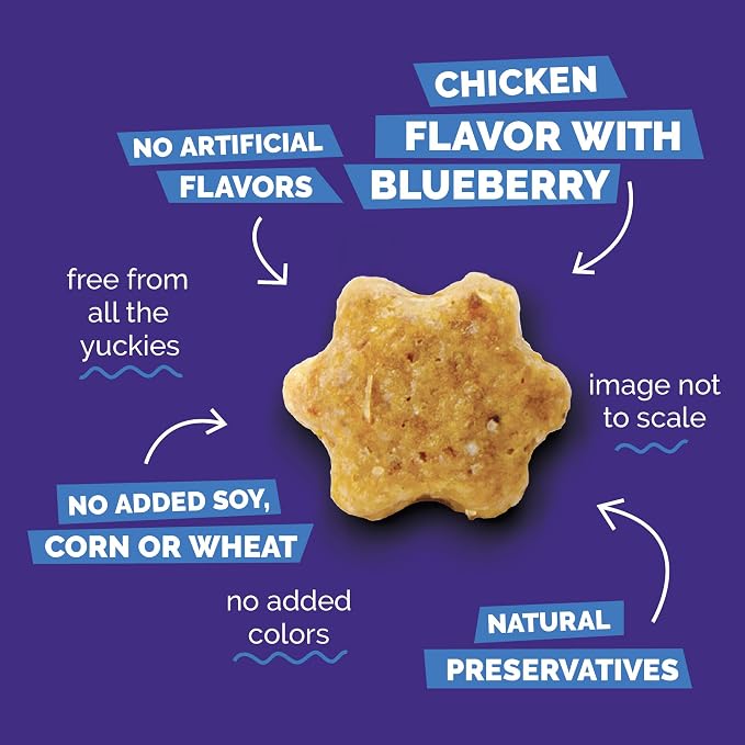 Fruitables Cat Treats, Healthy Treats for Cats, Low Calorie and Packed with Protein, Crunchy Biscuits, No Wheat, Corn or Soy, Made with Real Chicken and Blueberry, 30oz