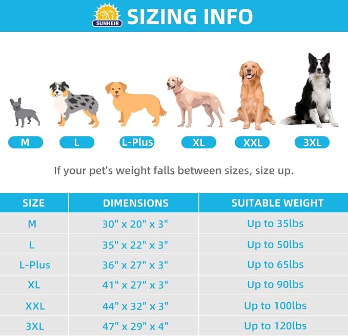 Sunheir XXL Dog Bed Extra Large Waterproof Big Orthopedic Dog Beds with Removable Washable Cover for Large Dogs, Pet Bed Mat Egg-Crate Foam, XXL(44"X32"X3"), Light Grey