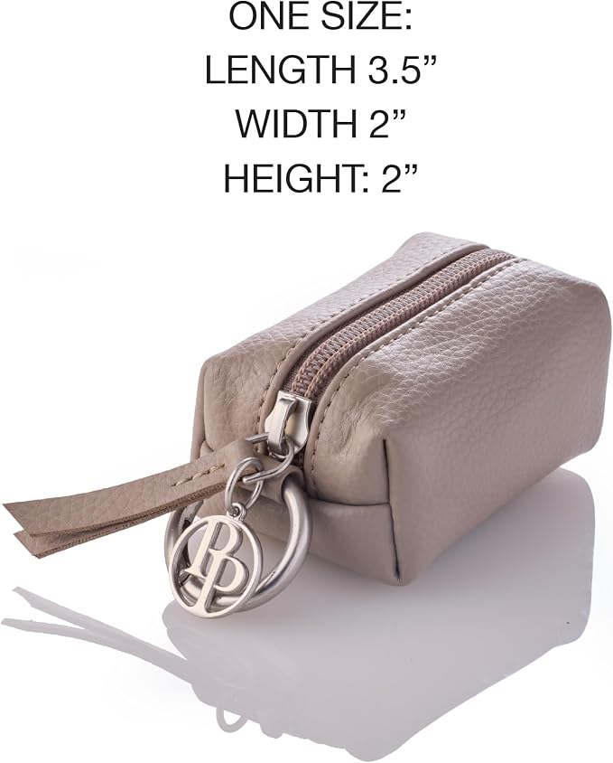 Rein - The Recycled Vegan Leather Pouch Durable Heavy Duty Bag Holder, Leash Attachment Made With Sustainable Materials, Custom Hardware for Small, Medium & Large Dogs, Dappled Cashmere