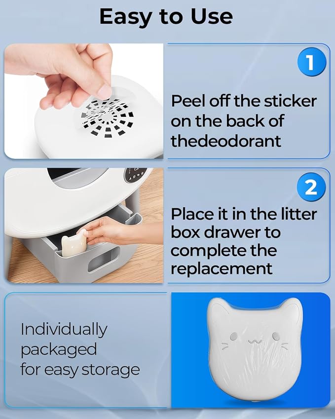 6 PCS Litter Box Deodorizer Compatible with Cumrige Self Cleaning Litter Box, Litter Box Odor Eliminator Compatible with Fumoi Automatic Cat Litter Box, Cat Litter Odor Control Remover, Camellia Scent