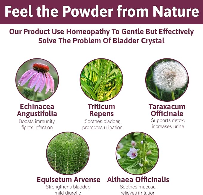 Cat Bladder Crystals Treatment, Urinary Tract Support Cat UTI Treatment, Natural Herbal Formula Supplement for Dogs, Homeopathy Powder Formula, 100g