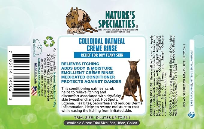 Nature's Specialties Oatmeal Shampoo and Rinse Dog Bundle, 32oz