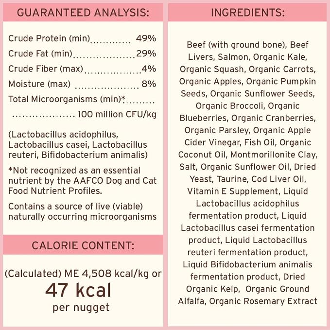 Primal Freeze Dried Raw Cat Food Nuggets Beef & Salmon, Complete & Balanced Meal or Topper, Premium, Healthy, Grain Free, High Protein Raw Cat Food with Probiotics (5.5 oz)