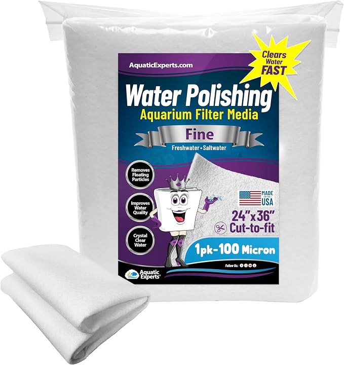 TankFirst Aquarium Water Conditioner 250 mL and Water Polishing Filter Pad 100 Micron - 1pack, Made in USA (Value Pack)