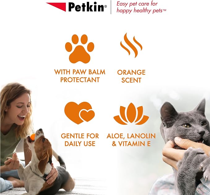 PETKIN Big N Thick PAW Wipes Dog and CAT Wipes